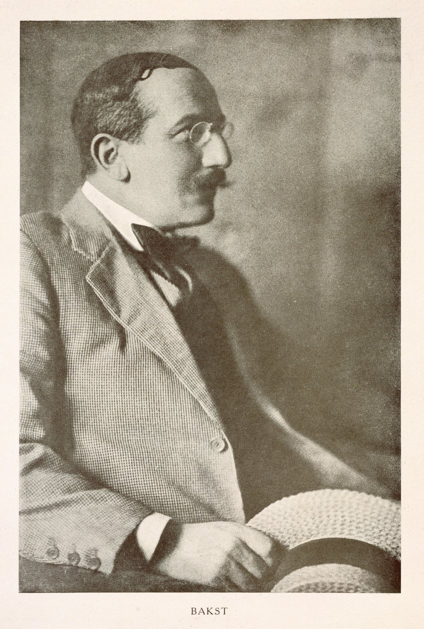 Leon Bakst (1866-1924), russisk maler, portrætfotografi (s/h foto) af Unbekannt