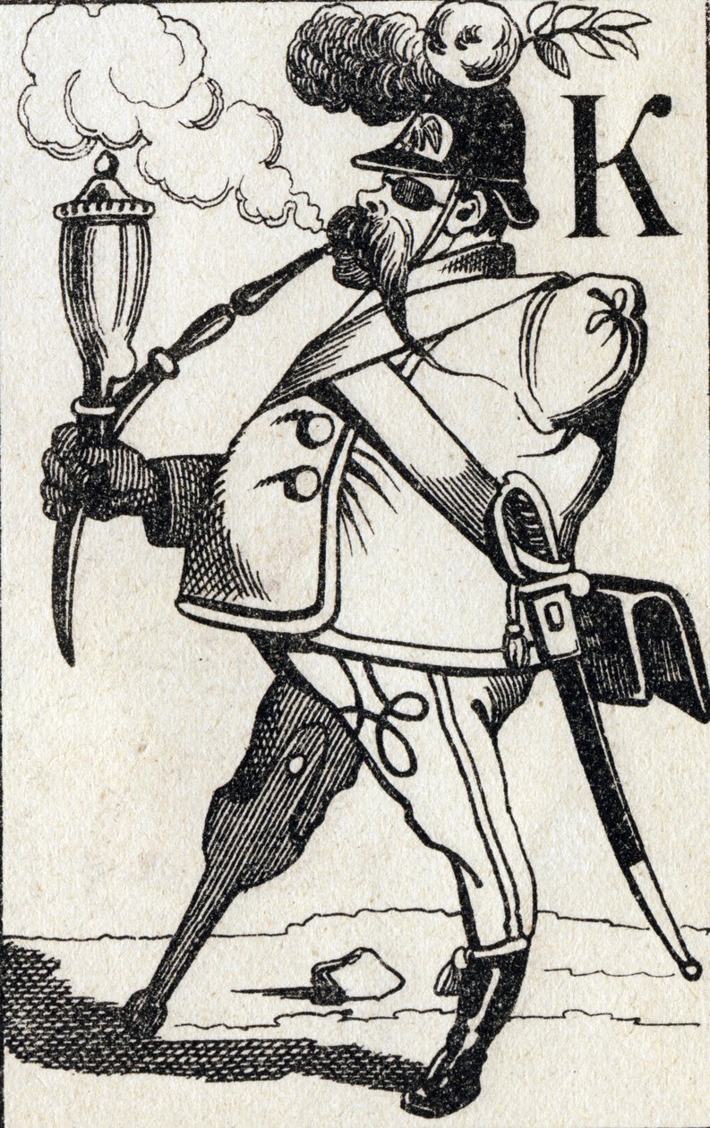 Bogstav K Fritz Kreutzer. Indgravering i "ABC Les Images en Alphabet". Epinal billeddannelse. Pellerin og Cie, trykkeri-udgiver, Epinal, slutningen af 1800-tallet, ca. 1890. 10 sider. Mål: 19,5 x 13,5 cm af Unbekannt