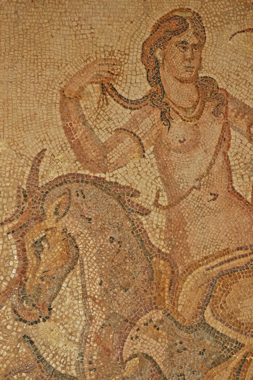 Libyen, romersk mosaik af Nymph & Satyr fra Villa of Jason Magnus af Unbekannt