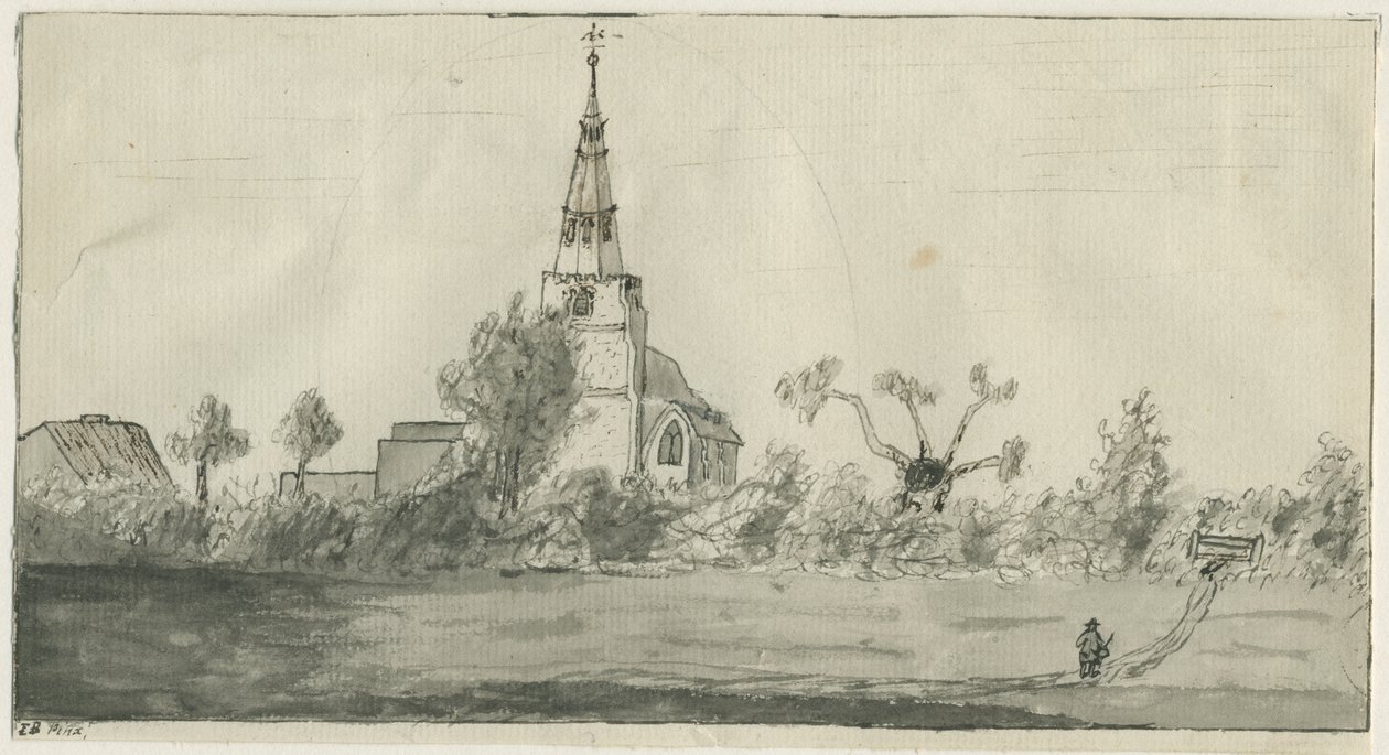 Lichfield - St. Michael "s Church: sepia wash drawing, nd [? Late 18th cent] dani af Unbekannt
