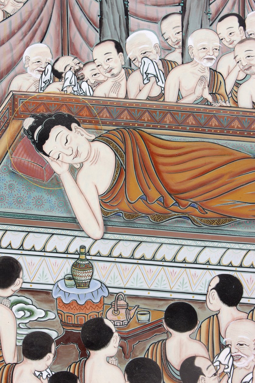 Buddhas liv Efter 45 års undervisning i Dharma gik Buddha over i Parinirvana, Seoul, Coree du Sud af Unbekannt