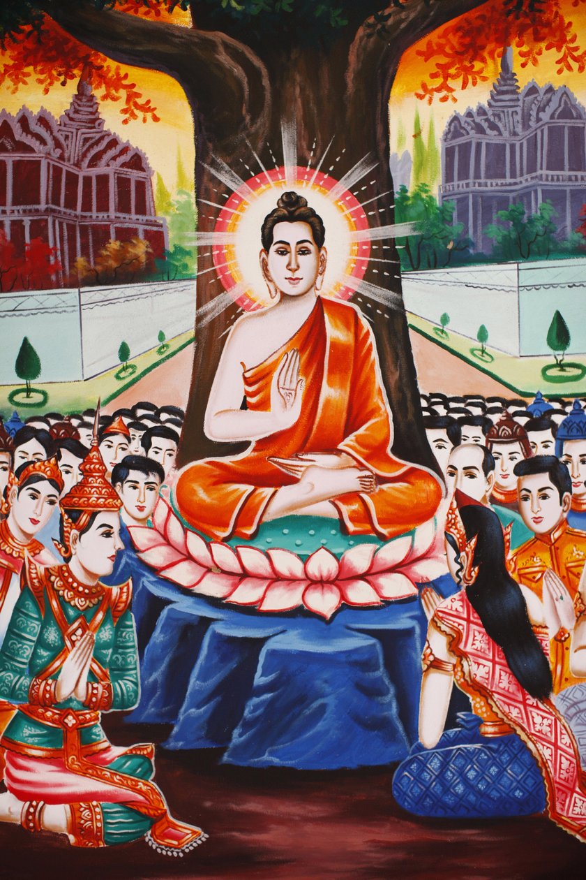 Buddhas liv Underviser folket hver aften, Siem Reap, Cambodia af Unbekannt