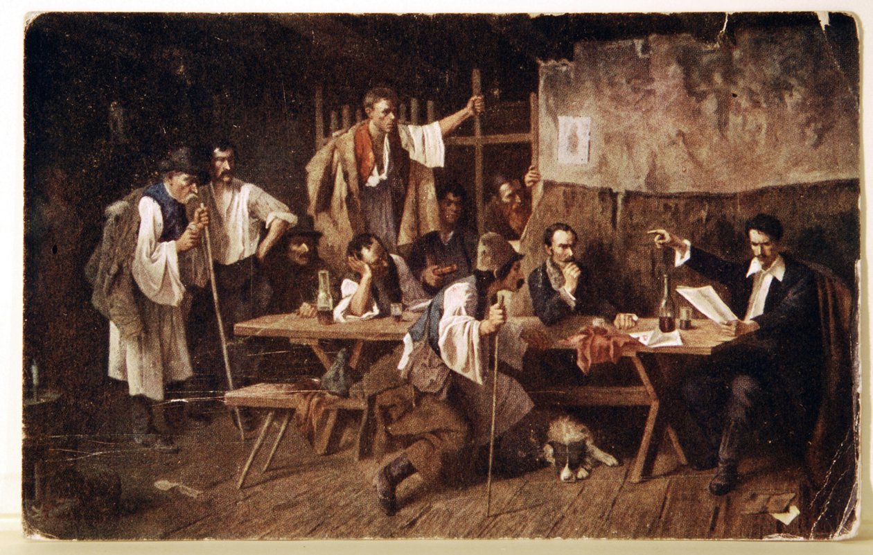 Litteratur. Den ungarske digter Petofi, ca. 1848 Postkort, Ungarn, ca. 1900 (postkort) af Unbekannter Künstler