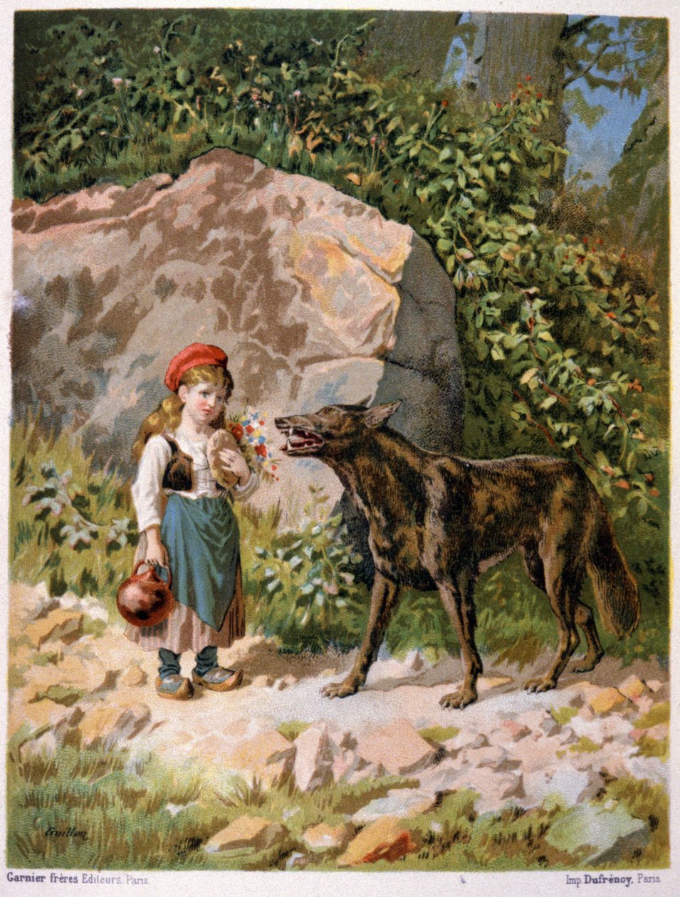 Rødhætte og ulven, slutningen af 1800-tallet (illustration) af Unbekannter Künstler