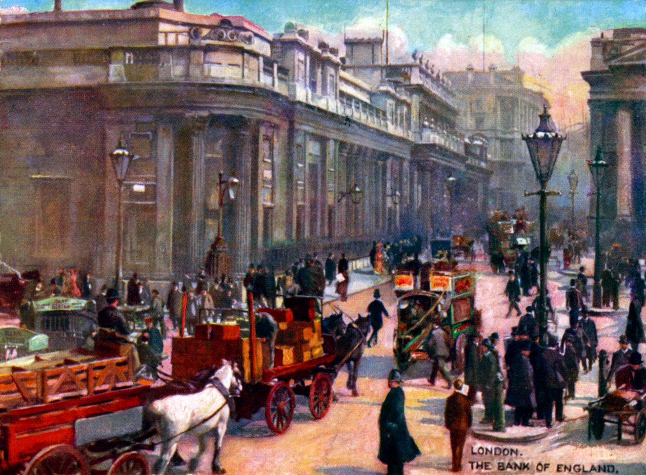 London - Bank of England. I begyndelsen af 1900-tallet. af Unbekannter Künstler