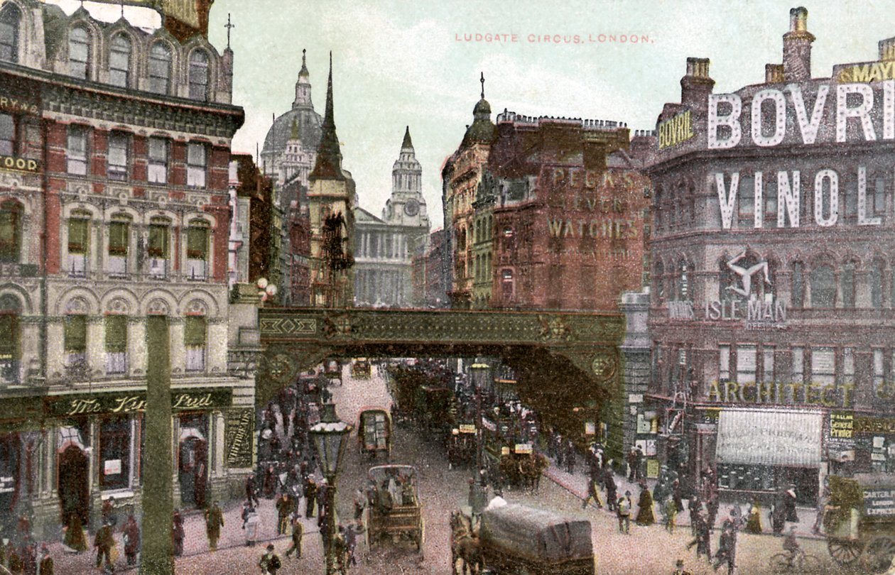 London - Ludgate Hill i City of London, begyndelsen af det 20. århundrede (postkort) af Unbekannter Künstler