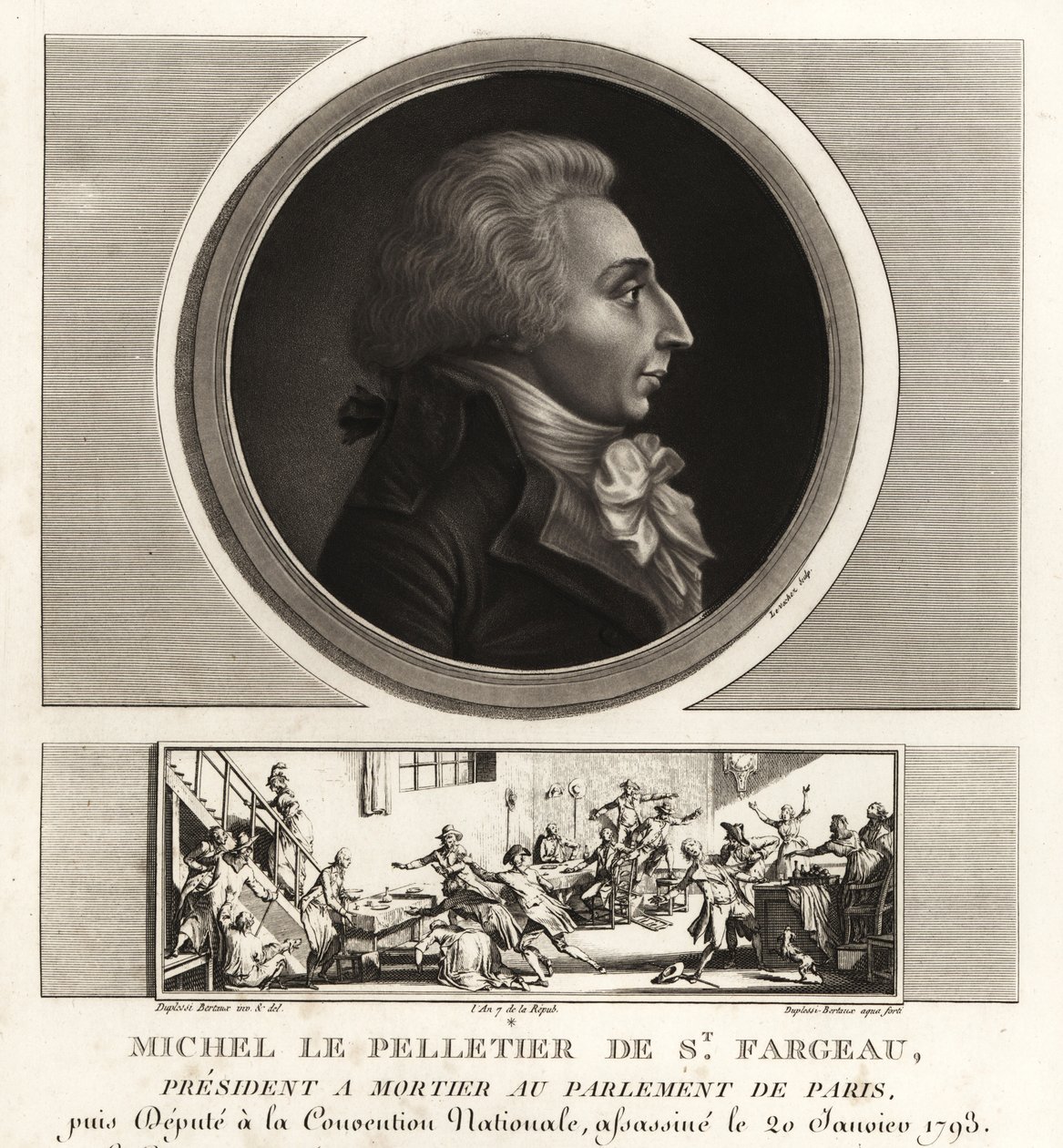 Louis-Michel le Peletier, markis af Saint-Fargeau (1760-1793), fransk politiker og martyr under den franske revolution af Unbekannt