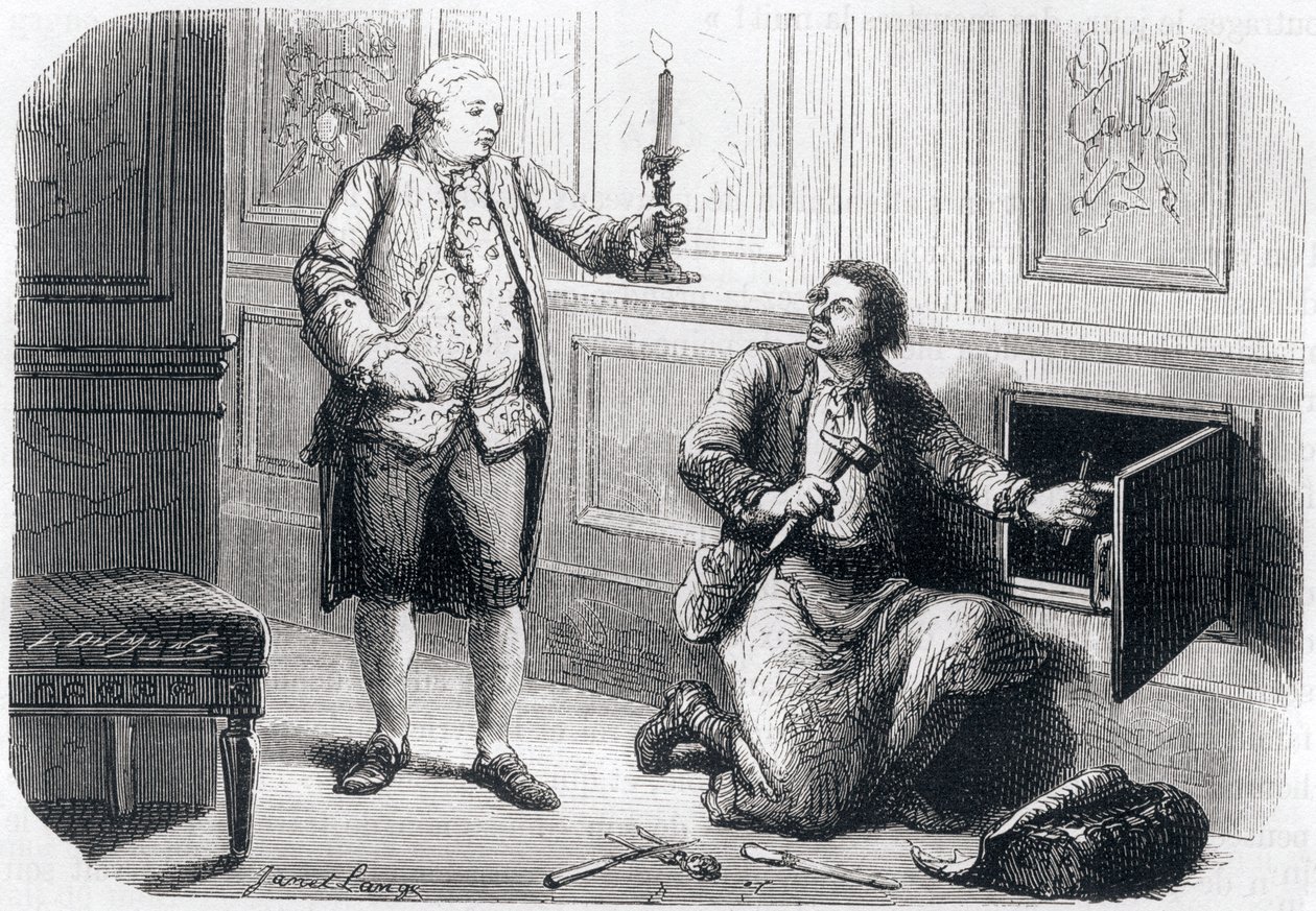 Louis XVI oplyser låsesmeden Francois Germain af Unbekannt