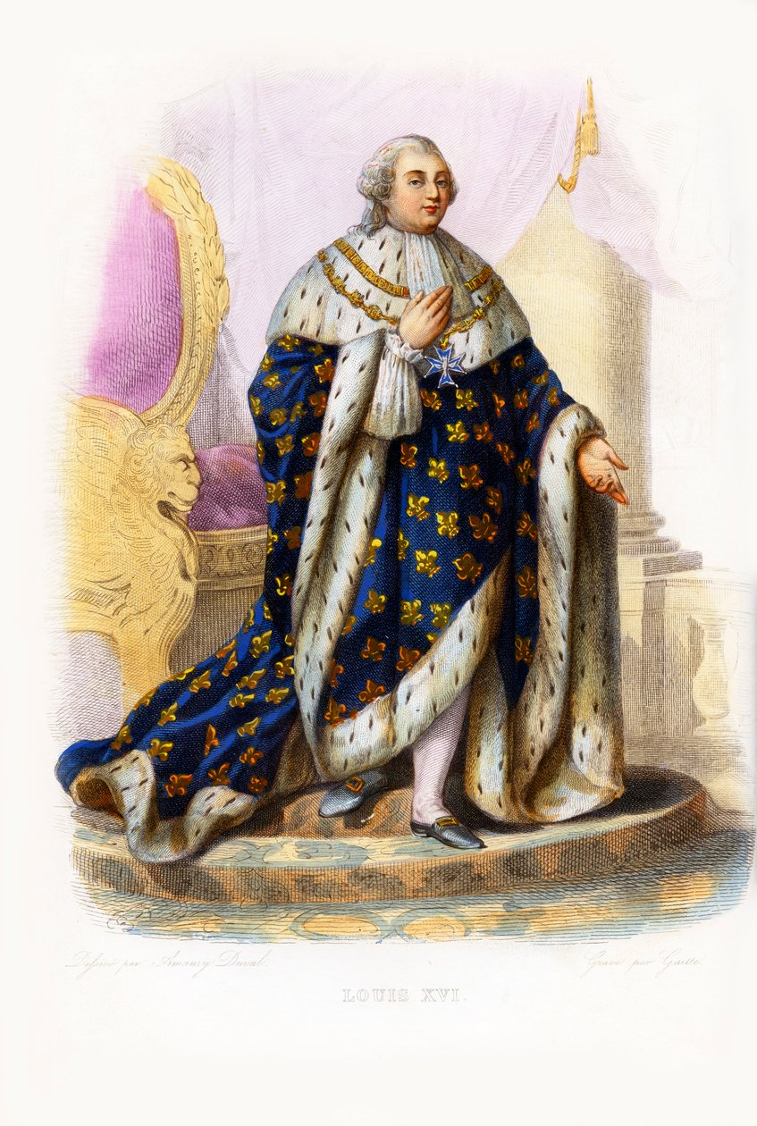 Ludvig XVI, konge af Frankrig (gravering) af Bartolome Esteban and studio Murillo