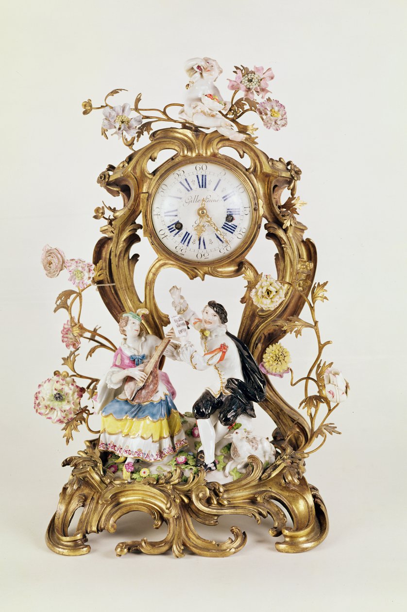 Louis XV ormolu og porcelænsur, med Meissen figurer af Unbekannt