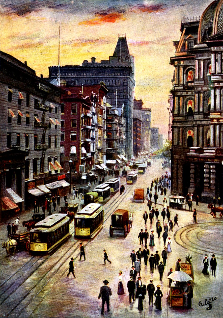 Lower Broadway, Manhattan af Unbekannter Künstler