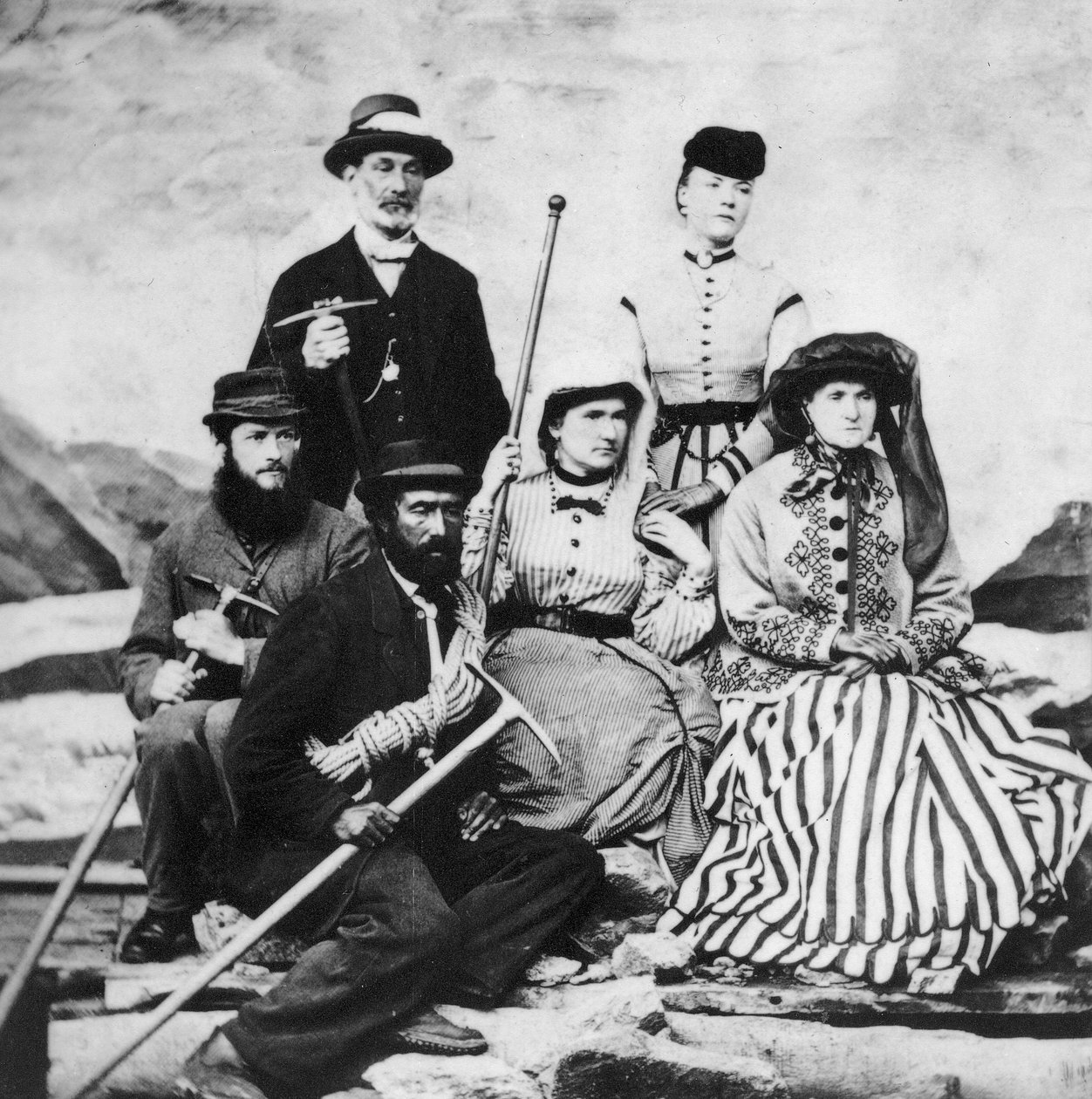 Lucy Walker med familie og schweizisk guide af Unbekannt