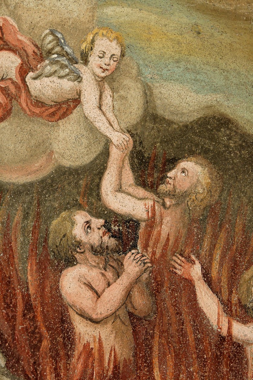 Luesen Luson i Val di Luson Luesener Tal under Plose nær Brixen Sydtyrol Alto Adige Italien kirke Saint George frelse af skærsilden af Unbekannt
