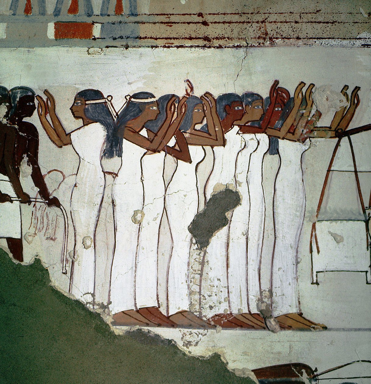 Luxor Theben: Nekropol af adelige, gruppe af grædende. (18. dynasti). af Leopold Blonder