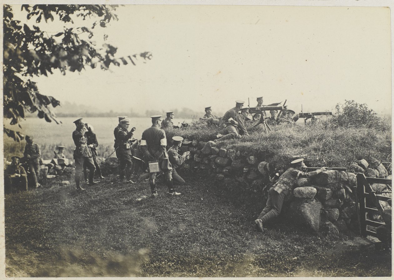 Maskingeværere til manøvrer, ca. 1911 (s/h-foto) af Unbekannt