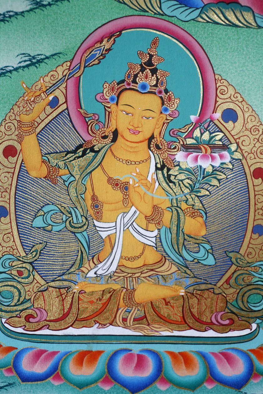 Manjushri, videns guddommelighed. Kopan kloster, Kathmandu, Nepal af Unbekannt