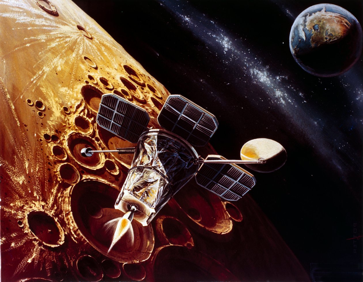 Bemandet rumflyvning, USA, Apollo, generel tegning af Lunar Orbiter af Unbekannt