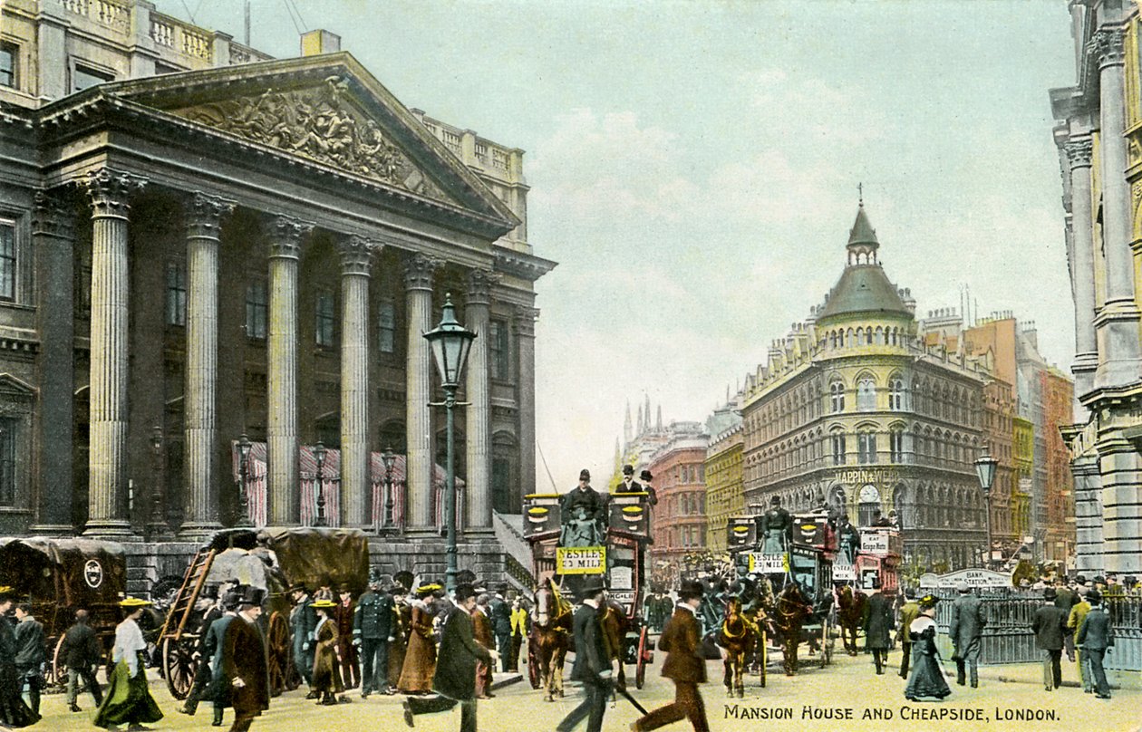 Mansion House og Cheapside, London af Unbekannter Künstler