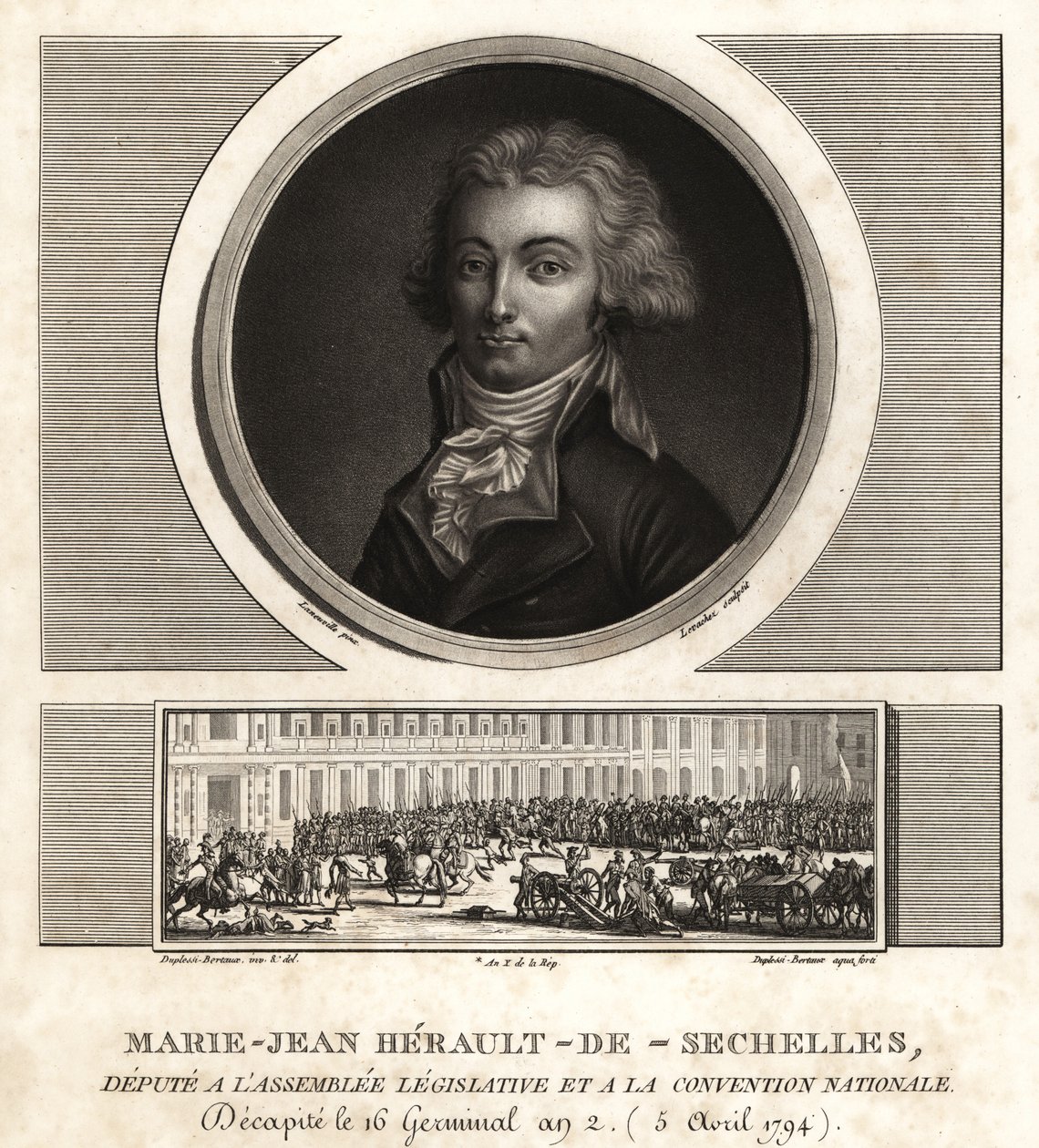 Marie-Jean Herault de Sechelles (1759-1794), fransk dommer og politiker guillotineret i Reign of Terror af Unbekannt