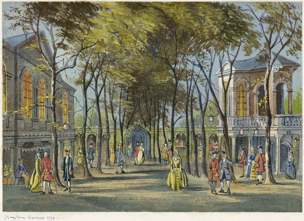 Marylebone Gardens, London 1778 af Unbekannter Künstler