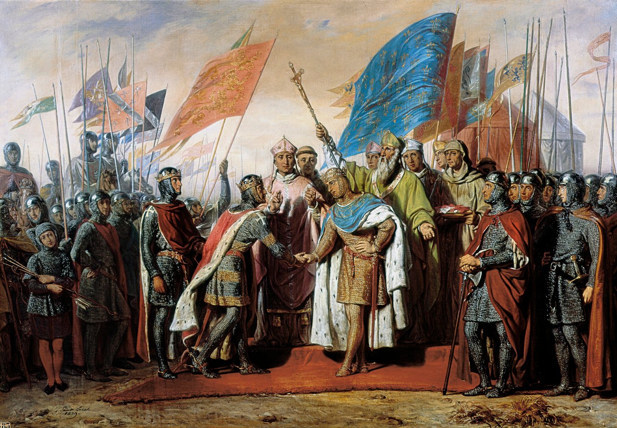 Møde mellem Filip II, konge af Frankrig og Henrik II, konge af England ved Gisors, 21. januar 1188 af Unbekannt