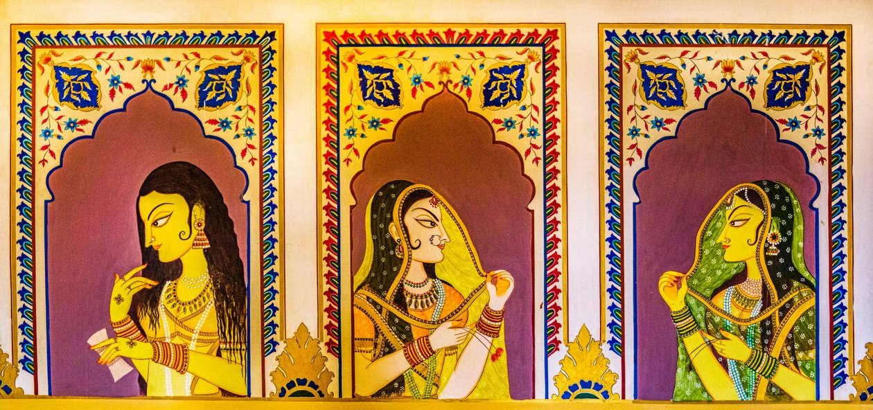 Miniaturemaleri, kunst og kunsthåndværk i Rajasthan, Rajasthan, Indien, Asien (foto) af Unbekannter Künstler