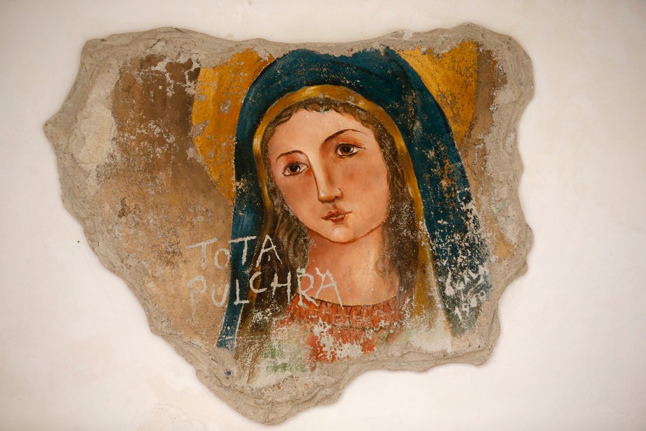 Montevergine sanctuary, Palmariggi, Italien, "All beautiful" Virgin Mary fresco (foto) af Unbekannt