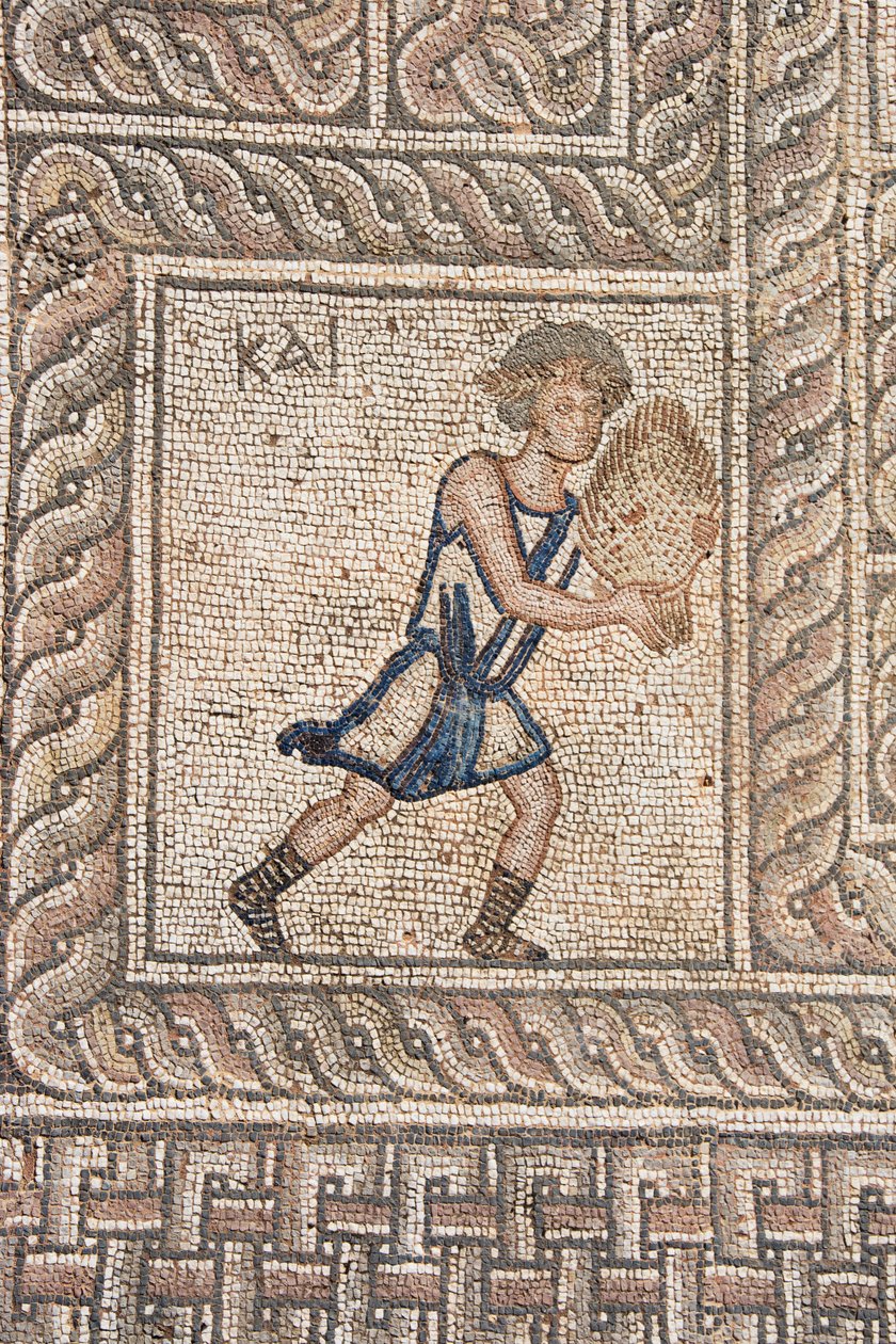 Mosaikker i den romerske agora (5. århundrede e.Kr.), Delphi (??????), Peloponnes, Grækenland (foto) af Unknown