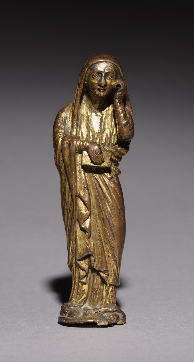 Sørgende Maria, sandsynligvis fra et alterkors, 1200-1300 af Unbekannt