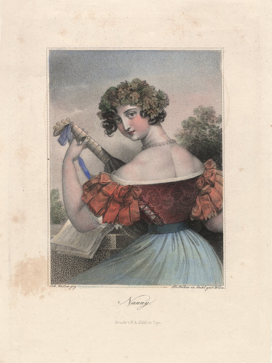 Nanny, Leipzig, ca. 1840 (gravering) af Unbekannter Künstler