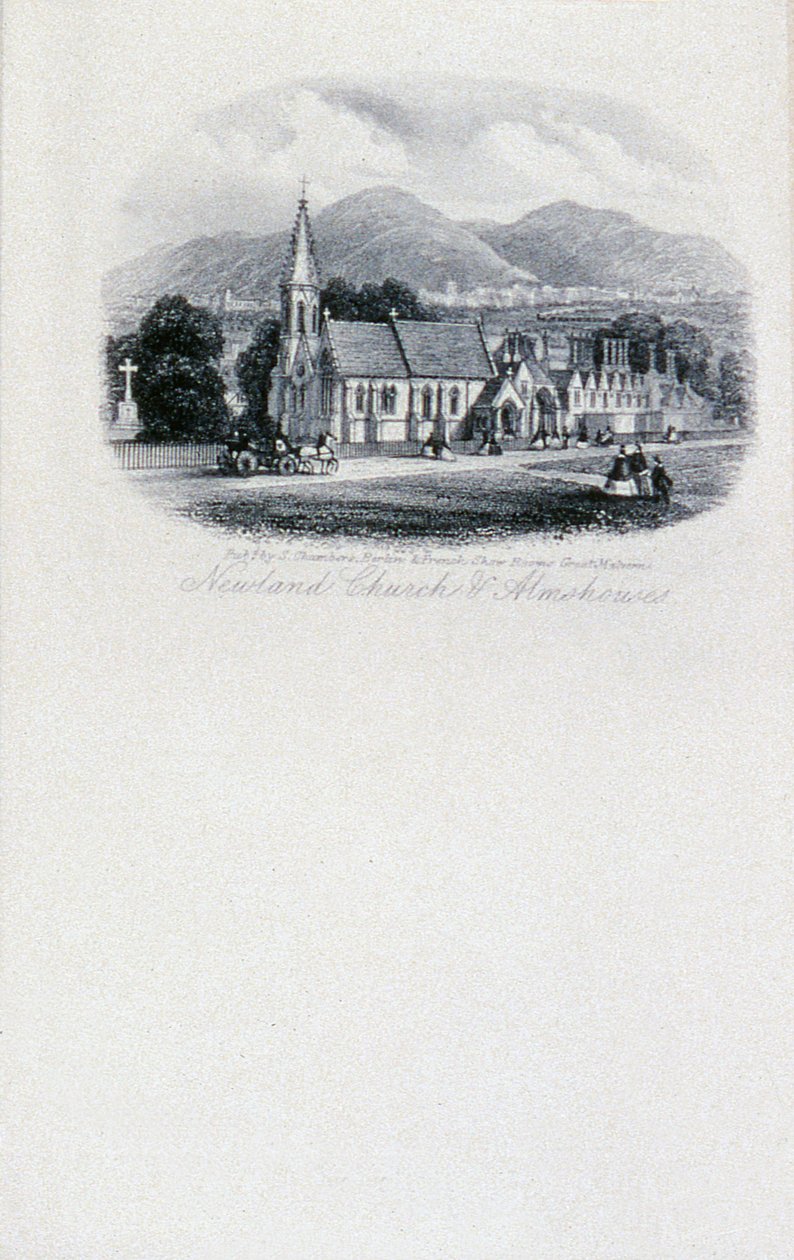 Newland Church and Almshouses, Worcestershire (gravering) af Unbekannt