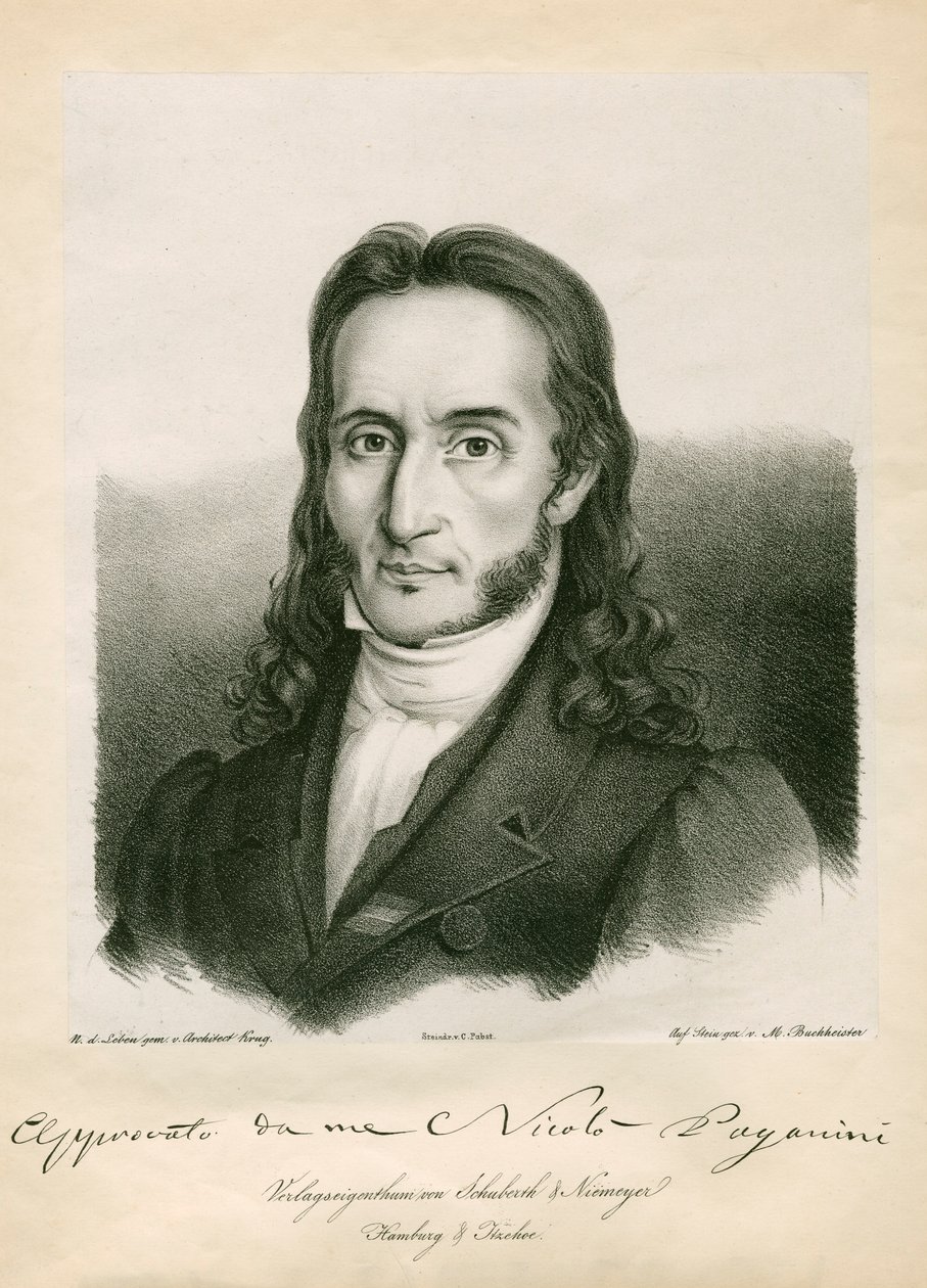 Niccolo Paganini - portræt af Unbekannt