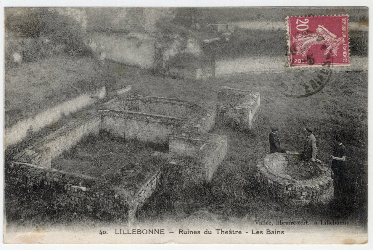 Normandiet, Seine Maritime (76), Lillebonne: udsigt over ruinerne af teatret og de romerske bade - Postkort slutningen af det 19.-begyndelsen af det 20. århundrede af William M. Timlin