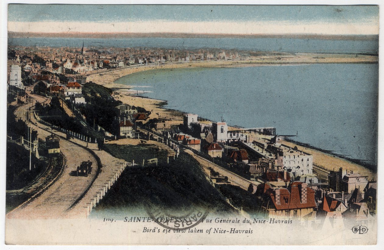 Normandiet, Seine Maritime (76), Sainte-Adresse (Sainte Adresse): generel udsigt over feriestedet Nice Havrais (Nice-Havrais) - Postkort dateret 1931 af William M. Timlin