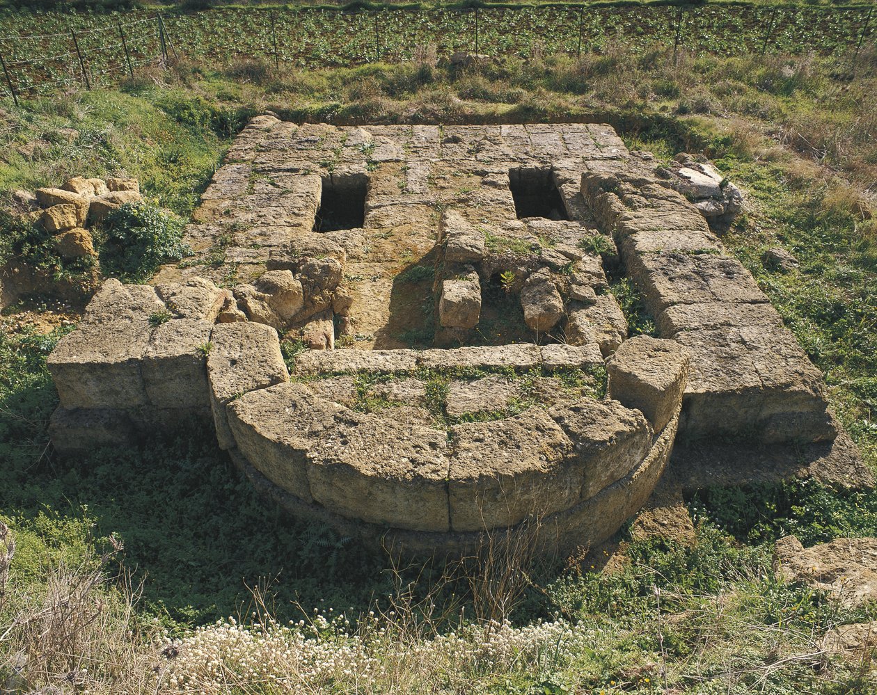 Gamle ruiner af en basilika, Valley Of The Temples, Agrigento, Sicilien, Italien af Benjamin Baud
