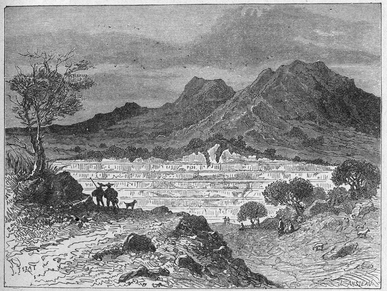 Åbent stensaltbrud i Cardone, ca. 1880 (gravering) af Unbekannter Künstler