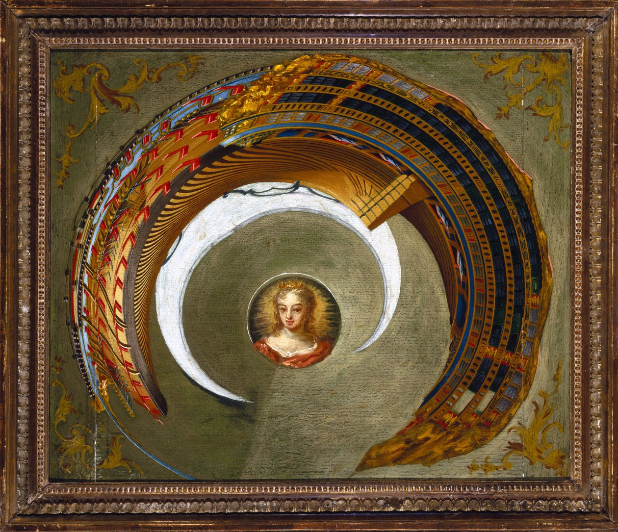 Optiske illusioner Anamorfisk maleri af et skib, c 1744-1774 af Unbekannt