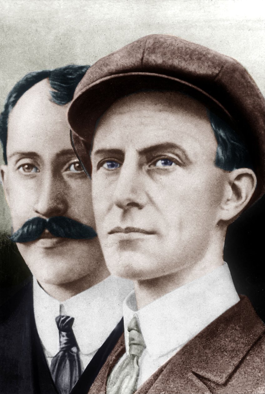 Orville Wright og hans bror Wilbur (tryk) af Unbekannter Künstler
