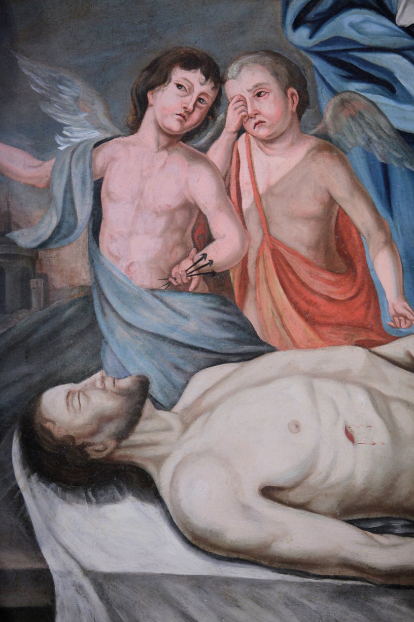 Vor Frue af Assumption kirke. Kristus maleri Cordon Frankrig af Unbekannt