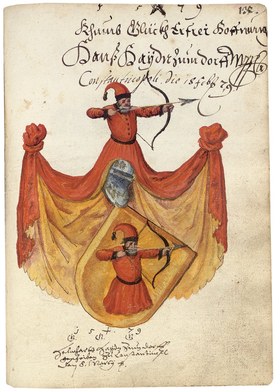 Side fra albummet Amicorum af Salomon Schweigger von Sulz, 1576-1608 af Unbekannt