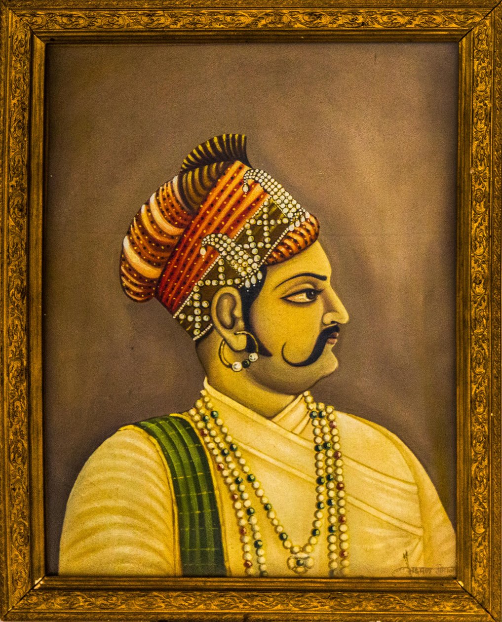 Malerier af Maharajaer i City Palace, Jaisalmer, en eksotisk by i Thar-ørkenen, Jaisalmer, Rajasthan, Indien, Asien (foto) af Unbekannter Künstler