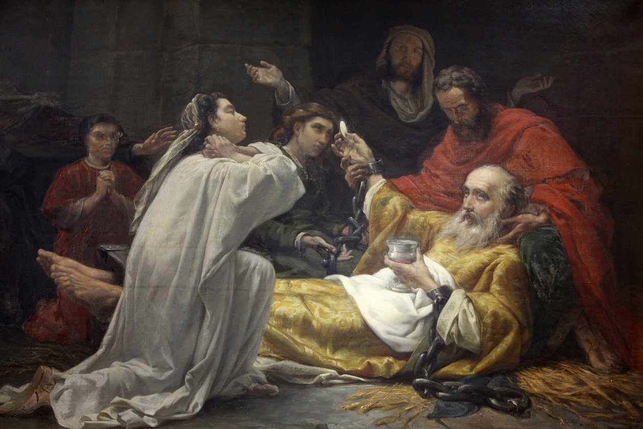 Paris, Frankrig Maleri i Saint-Francois-Xavier kirke: Saint-Francois-Xaviers død, Paris, Frankrig af Unbekannt