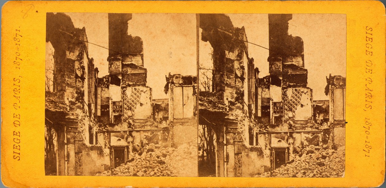 Paris Siege (1871): udsigt over byen under preussernes belejring af byen mellem 20/09/1870 og 28/01/1871. Fotografi af Q.V.. Tryk på pap Dim. 17x6,9 cm af Unbekannt