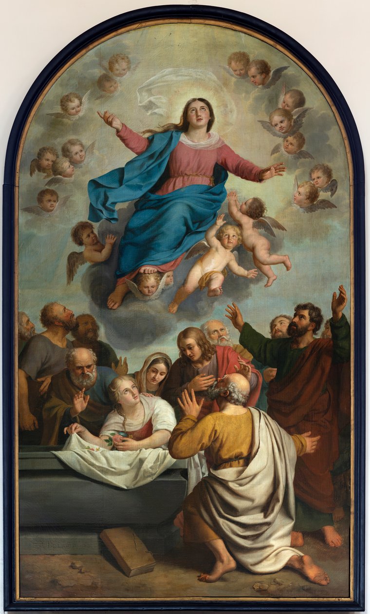 Sognekirke (Heestert, Vor Frue Himmelfarts Sognekirke). Indre. Maleri. af Unbekannter Künstler