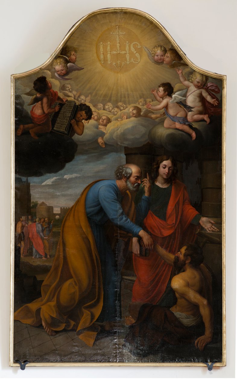 Sognekirke (Nederbrakel, Sint-Pieter-in-de-Banden Sognekirke). Indre. Maleri. af Unbekannter Künstler