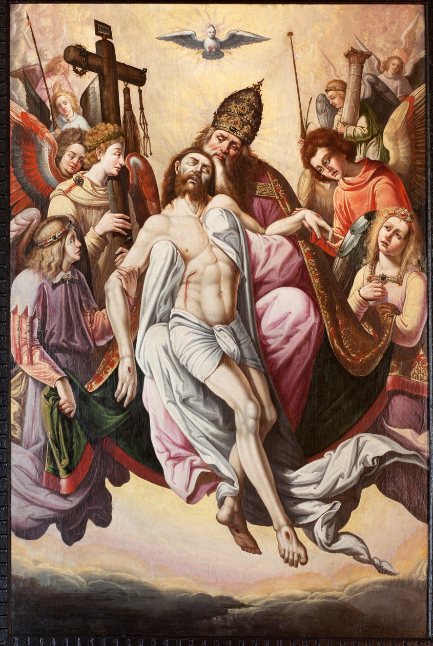 Sognekirke (Parochial kerk Sint-Dionysius van Lede). Indre. Koret. Et maleri. Antagelse. af Unbekannter Künstler