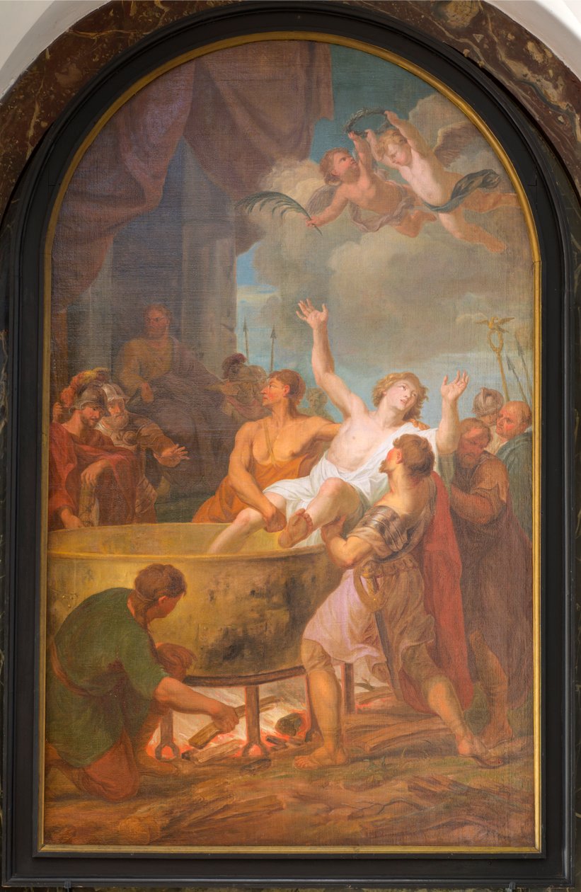 Sognekirke (Parochekerk Onze-Lieve-Vrouw). Indre. Maleri. af Unbekannter Künstler
