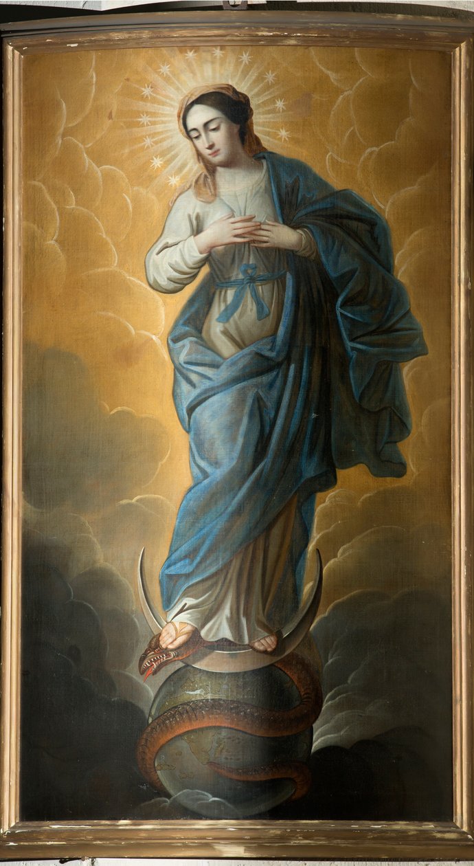 Sognekirke (Parochekerk Onze-Lieve-Vrouw). Indre. Maleri. af Unbekannter Künstler