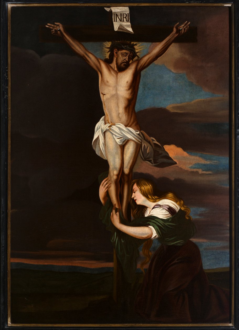 Sognekirke (Parochekerk Onze-Lieve-Vrouw). Indre. Maleri. Golgata. af Unbekannter Künstler