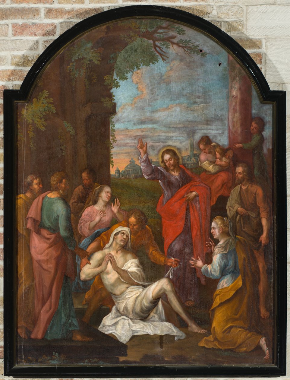 Sognekirke. Indre. Maleri. Opdragelse af Lazarus (?). af Unbekannter Künstler